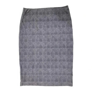 Philosophy Pencil Skirt | Grey, Brown and Black Plaid | Size S